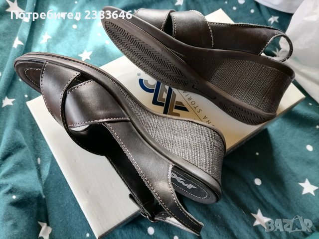 Дамски черни сандали на платформа от естествена кожа, снимка 5 - Сандали - 26729610