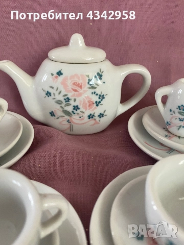 Винтидж (1960г.) немски порцеланов комплект за чай за кукли., снимка 3 - Антикварни и старинни предмети - 52141443