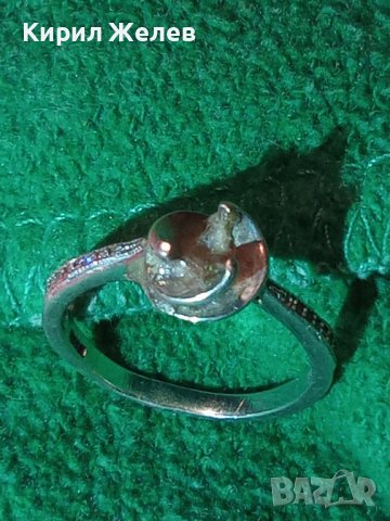 ИЗЯЩЕН СКЪПОЦЕНЕН СРЕБЪРЕН ФИН ПРЪСТЕН СРЕБРО 925 с ФАСЕТИРАНИ ИСКРЯЩИ ЦИРКОНИ 40575