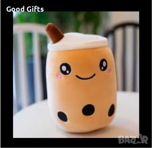 Сладка голяма плюшена възглавница Bubble Tea за деца, снимка 8 - Плюшени играчки - 42934015