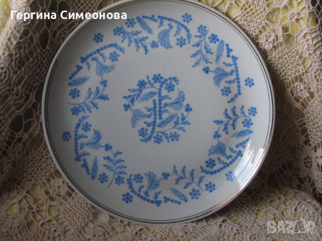 Голяма чиния /плато/ стар български порцелан, снимка 2 - Чинии - 40534787
