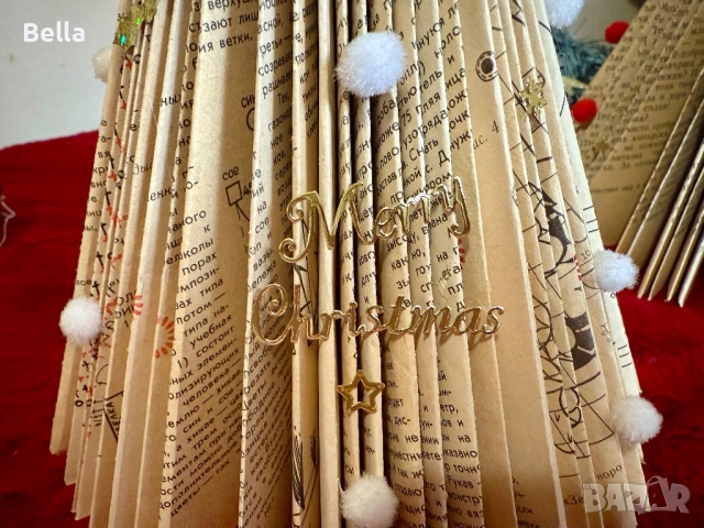 Уникална ръчно изработена сгъваема коледна елха | Рециклирани мат, снимка 15 - Други - 52443326