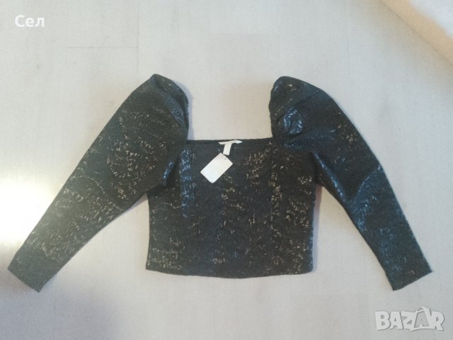Блуза с буфон ръкав H&M, снимка 4 - Блузи с дълъг ръкав и пуловери - 44128739