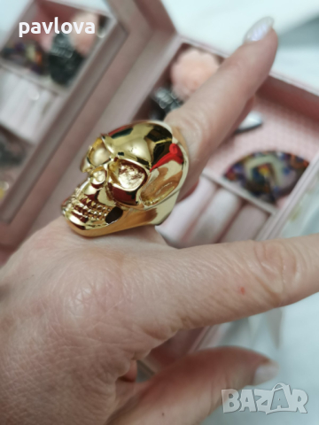 Пръстен   череп размер  10, снимка 1