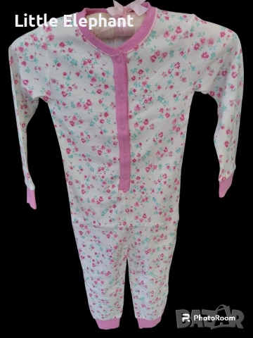 Цяла пижамка ромпърче за 3-4 год мом цветчета,колекция"Flowers",Англия/нова