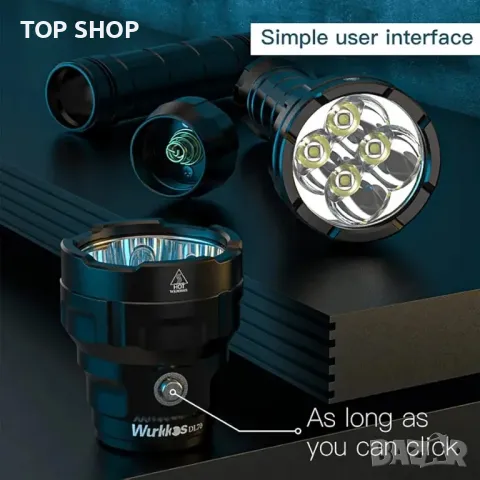 Светлина за гмуркане Wurkkos DL70, 13000LM, снимка 5 - Лед осветление - 48776970