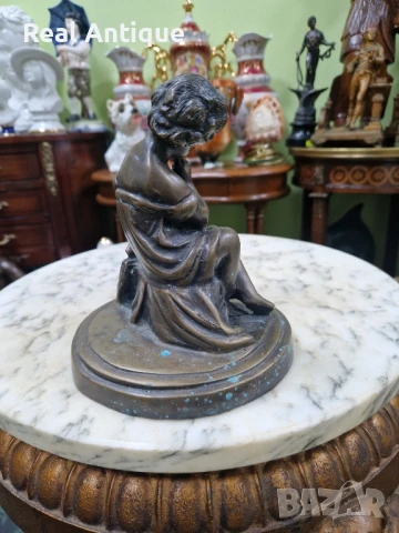 Стара страхотна антикварна френска бронзова фигура статуетка , снимка 5 - Декорация за дома - 51018916