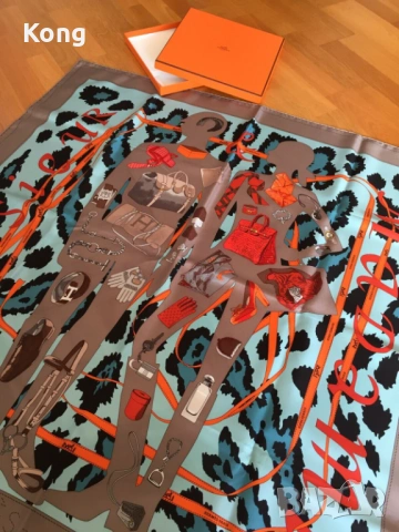 Дамски копринен шал Hermes Paris silk scarf портмоне портфейл Burberry London  