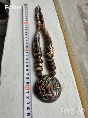 Страхотен стар гердан изработен от истински рог, снимка 6 - Антикварни и старинни предмети - 53490464