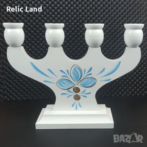 Скандинавски дървен свещник, снимка 2 - Антикварни и старинни предмети - 47397154