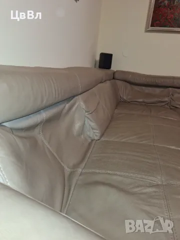 НАМАЛЕНИЕ!!! Голям ъглов диван, естествена кожа, снимка 3 - Дивани и мека мебел - 48262000