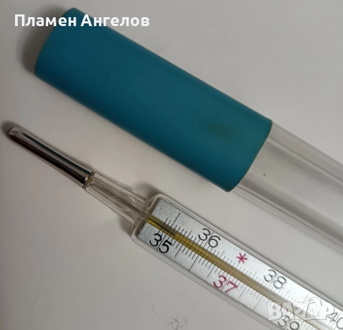 Стар живачен, немски термометър за измерване на телесна температура. , снимка 4 - Уреди за диагностика - 52796586