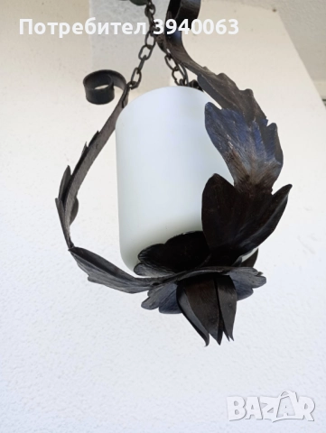 Стар полилей от ковано желязо еденичен колекция, снимка 2 - Лампи за таван - 43952225