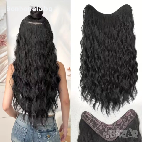 Екстеншън с клипс / треса / треса с клипси / клипс / Удължение за Коса