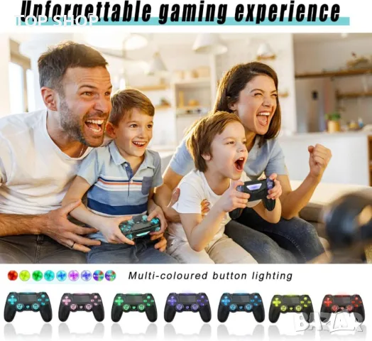 Безжичен контролер Bonacell за геймпад за Ps4 с 6-осен сензор за движение Turbo Touch Pad, снимка 7 - Аксесоари - 49938051