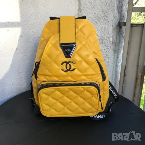 Стилен дамски раничка Chanel – жълта, нова