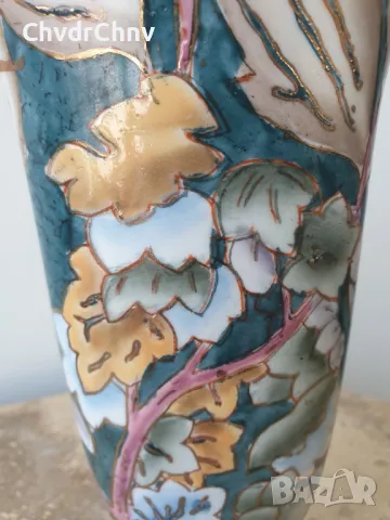 Temptation 18см/китайска елипсовидна ръчно рисувана порцеланова ваза, снимка 4 - Вази - 49028285