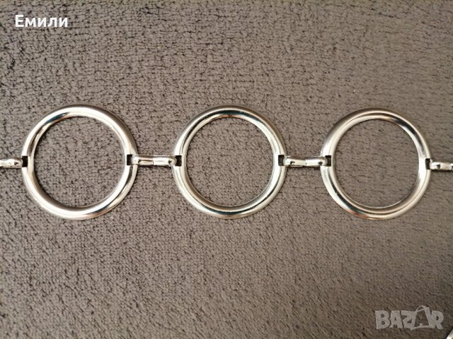 Колан бижу верижка с халки в сребрист цвят, снимка 4 - Колани - 37581281