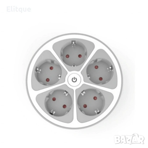 Кръгъл разклонител Muhler с ключ 5 гнезда, 1,5 метра, снимка 3 - Други стоки за дома - 53203310