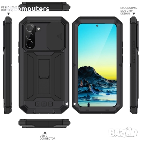 Samsung Galaxy S22 5G R-Just Удароустойчив/Водоустойчив Калъф 360 Градуса Защита и Протектор, 45 лв, снимка 6 - Калъфи, кейсове - 52818037