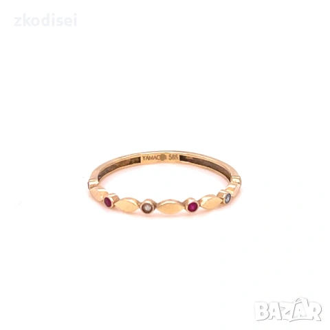 Златен дамски пръстен 0,85гр. размер:54 14кр. проба:585 модел:35002-5