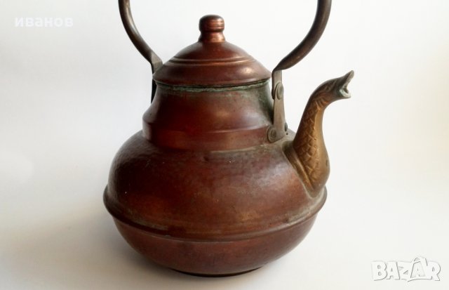 Винтидж меден и месингов чайник, снимка 3 - Антикварни и старинни предмети - 33344921
