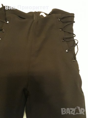 Черен панталон Showdy, висока талия ,скъп , с плетени връвки странично , ефектен модел , дъръг панта, снимка 14 - Панталони - 37518677