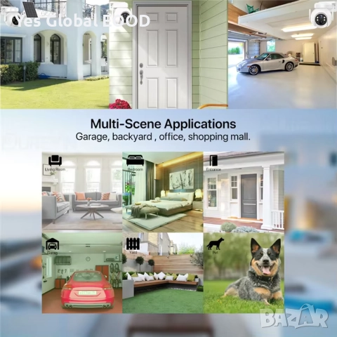 3.0MP Tuya Smart WiFi PTZ камера със соларен панел + 64GB карта подарък, снимка 4 - IP камери - 52087733