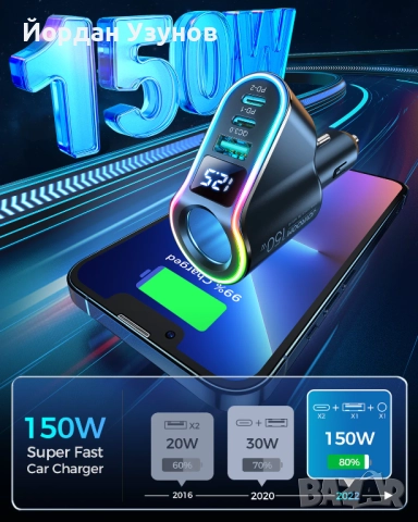 Зарядно за кола JoyRoom 4in1 JR-CL21, снимка 2 - Аксесоари и консумативи - 52333954