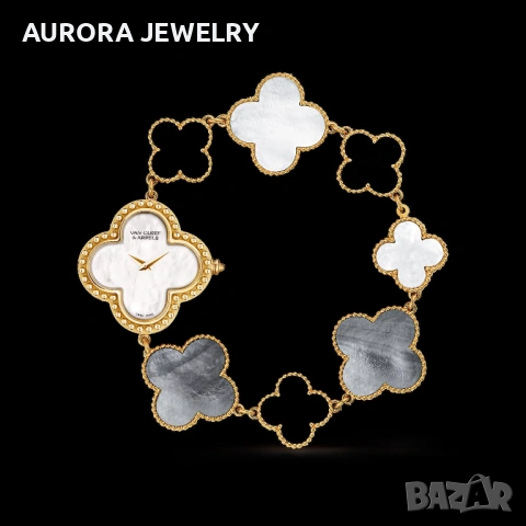 Van Cleef & Arpels VCA Mother of Pearl Onyx Alhambra Дамски Часовник, снимка 10 - Дамски - 53058299