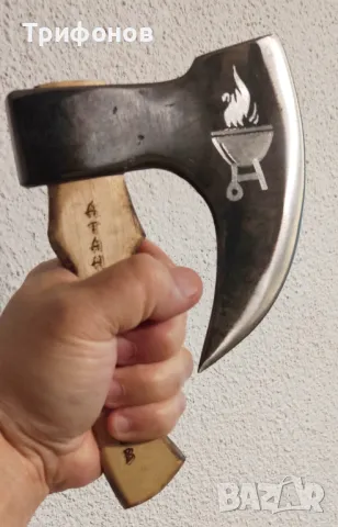 КОМПЛЕКТ - БРАДВА ЗА БАРБЕКЮ С ДЪСКА ЗА РЯЗАНЕ /персонализирана/ - ръчна изработка, снимка 6 - Други - 50053588