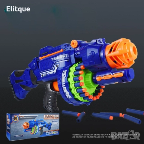 Детски голям ръчен полуавтоматичен пистолет с меки куршуми, снимка 6 - Други - 52865926