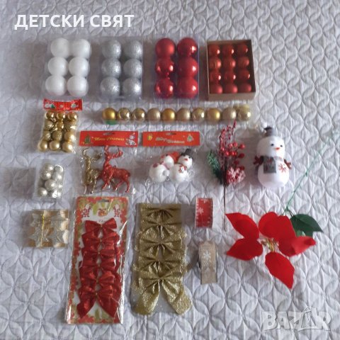  Материали за коледна декорация - ленти, шишарки, мини топки, снимка 13 - Декорация за дома - 35119315
