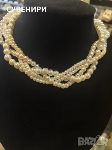 Чокър от изкуствени перли , снимка 2 - Колиета, медальони, синджири - 50308579