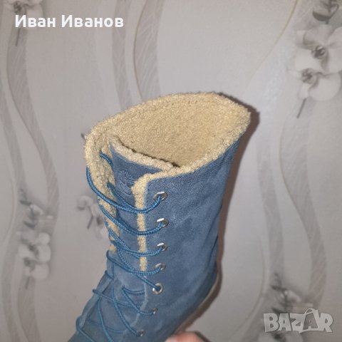 боти/ботуши  Timberland 6 In Shearling 1690A - Сини  номер 38, снимка 11 - Дамски боти - 43911329