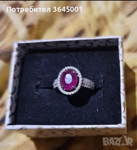 Сребърен комплект 925, с натурален Рубин и циркони. Продават се и по отделно. 💎, снимка 3 - Бижутерийни комплекти - 51948455