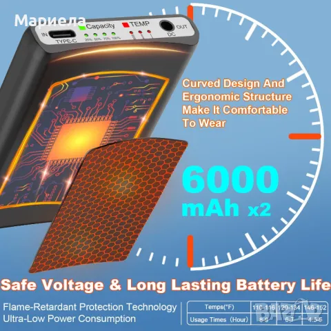 Електрически Чорапи 2х6000mAh / Акумулаторни Чорапи, снимка 6 - Други - 49539410