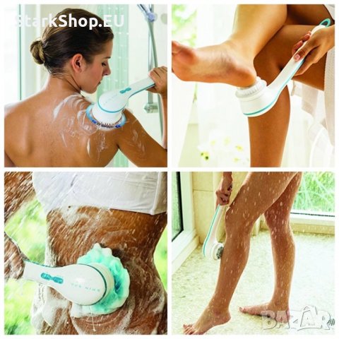 Spin Spa масажираща ексфолираща душ гъба четка за баня тяло масаж, снимка 4 - Масажори - 27872945