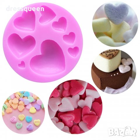 3801 Силиконова форма със сърчица, снимка 6 - Форми - 38910613