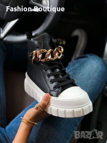 Дамски, кожени кецове -боти 