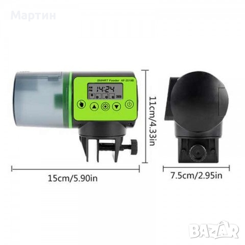 Автоматична хранилка за рибки AF-2019B LCD дисплей аквариум, снимка 10 - Оборудване за аквариуми - 44859681