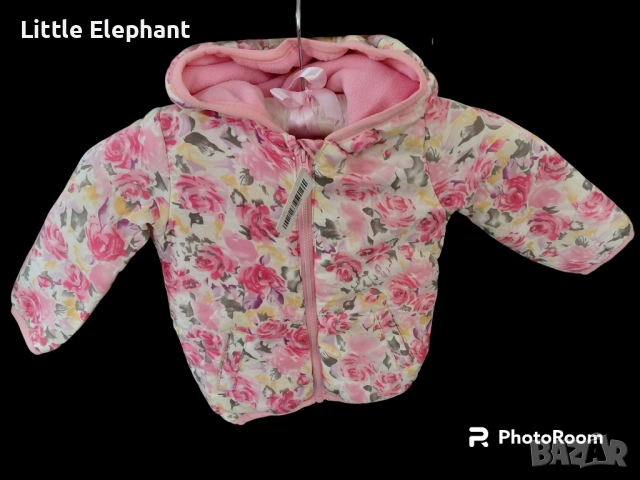 Яке с качулка за 12-18 мес момиченце рози,колекция"Flowers",Англия/ново