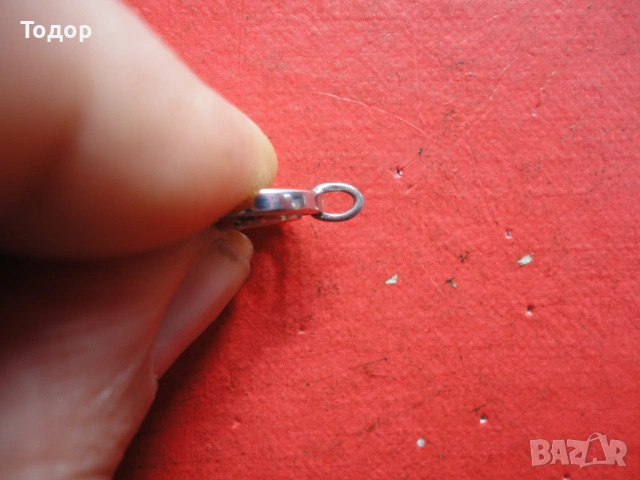 Позлатен сребърен медальон колие с камък 925, снимка 6 - Колиета, медальони, синджири - 53305144