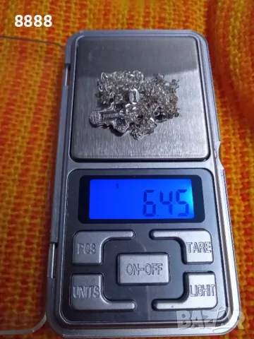 Сребърен синджир с висулка , снимка 1