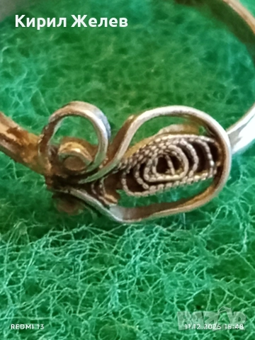 КРАСИВ АЖУРЕН СРЕБЪРЕН ПРЪСТЕН ФИЛИГРАННА ИЗРАБОТКА ЕТНО АРТ 38917, снимка 2 - Пръстени - 52737221