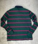 GANT fine knit lambswool striped rugby polo in green L, снимка 7