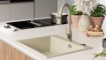 Кухненска Мивка от гранит  Осло XL 500 x 580 mm - Бежов, снимка 3