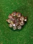 СТАРА СКЪПОЦЕННА ФЛОРАЛНА СРЕБРИСТА БРОШКА с ФАСЕТИРАНИ БОХЕМСКИ КРИСТАЛИ и ЦИРКОНИ 11846, снимка 7