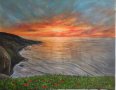 Маслена картина морски залез, снимка 1 - Картини - 32711725