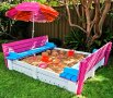 Детски пясъчник с пейки и капак, снимка 8